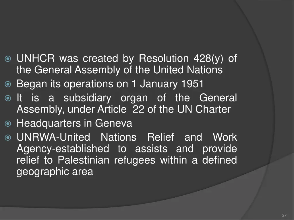 unhcr was created by resolution