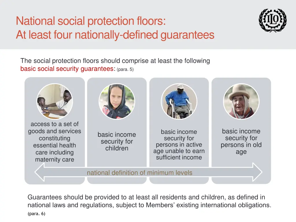 national social protection floors at least four