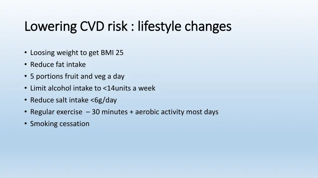 lowering cvd risk lifestyle changes lowering