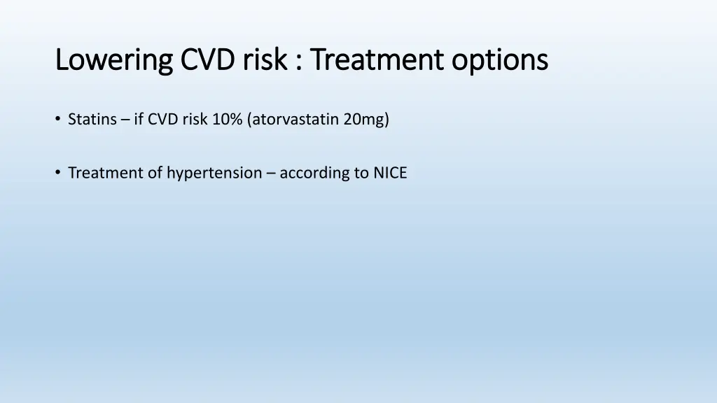 lowering cvd risk treatment options lowering