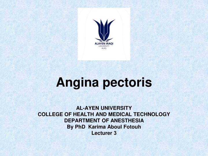 angina pectoris