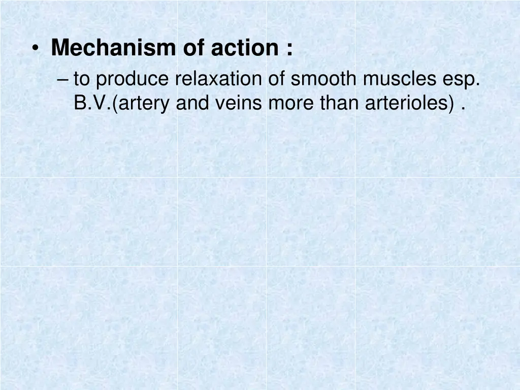 mechanism of action to produce relaxation