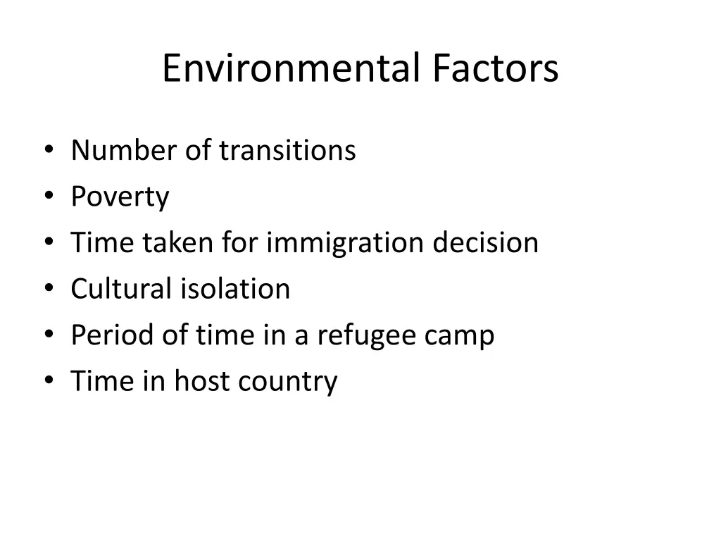 environmental factors