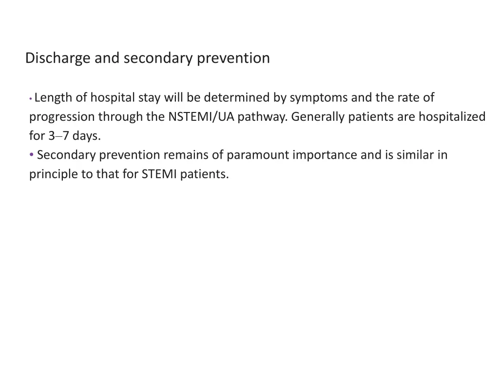 discharge and secondary prevention