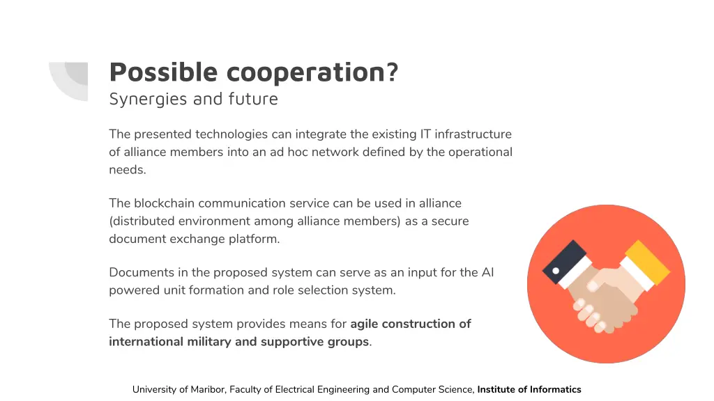 possible cooperation synergies and future