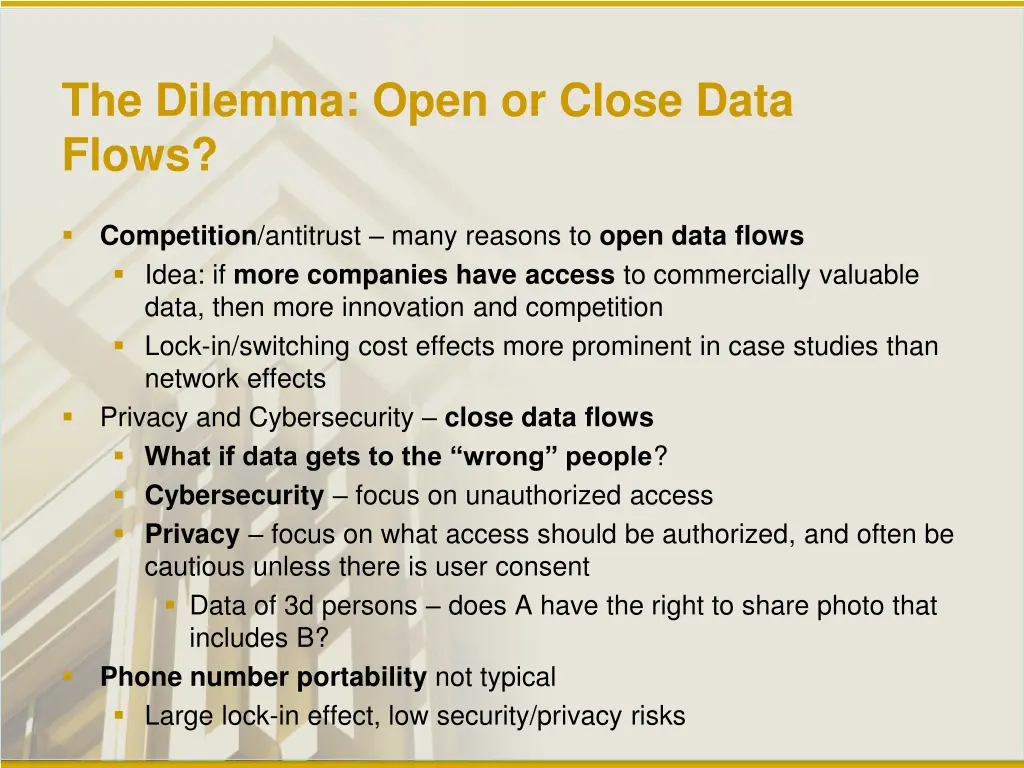 the dilemma open or close data flows