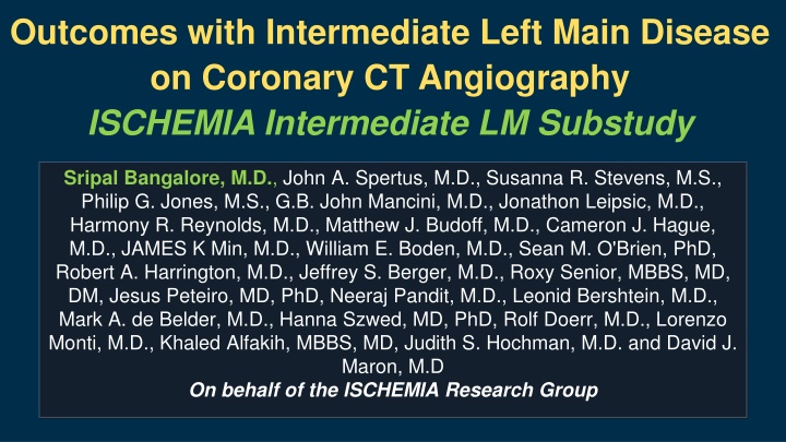 outcomes with intermediate left main disease