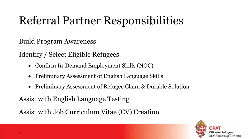 referral partner responsibilities