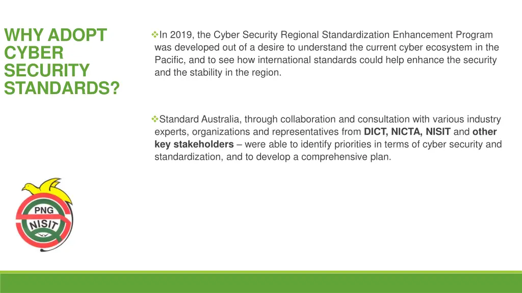 why adopt cyber security standards