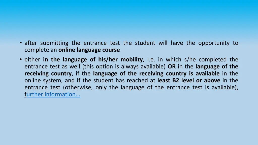 after submitting the entrance test the student