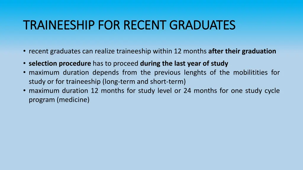 traineeship for recent graduates traineeship