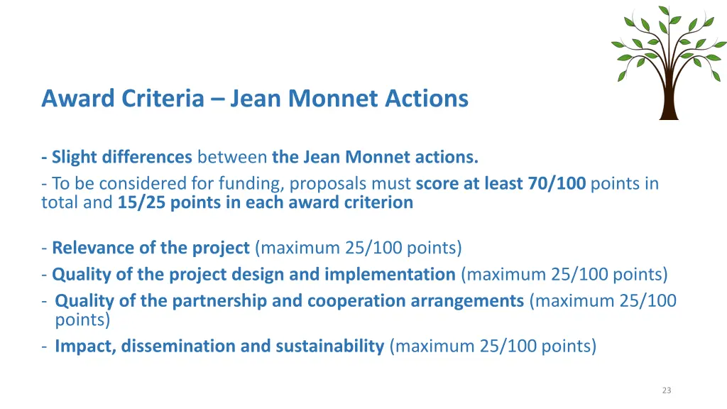 award criteria jean monnet actions