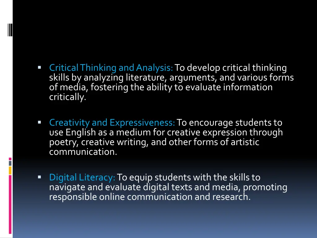 critical thinking and analysis to develop