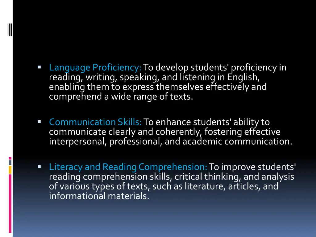 language proficiency to develop students