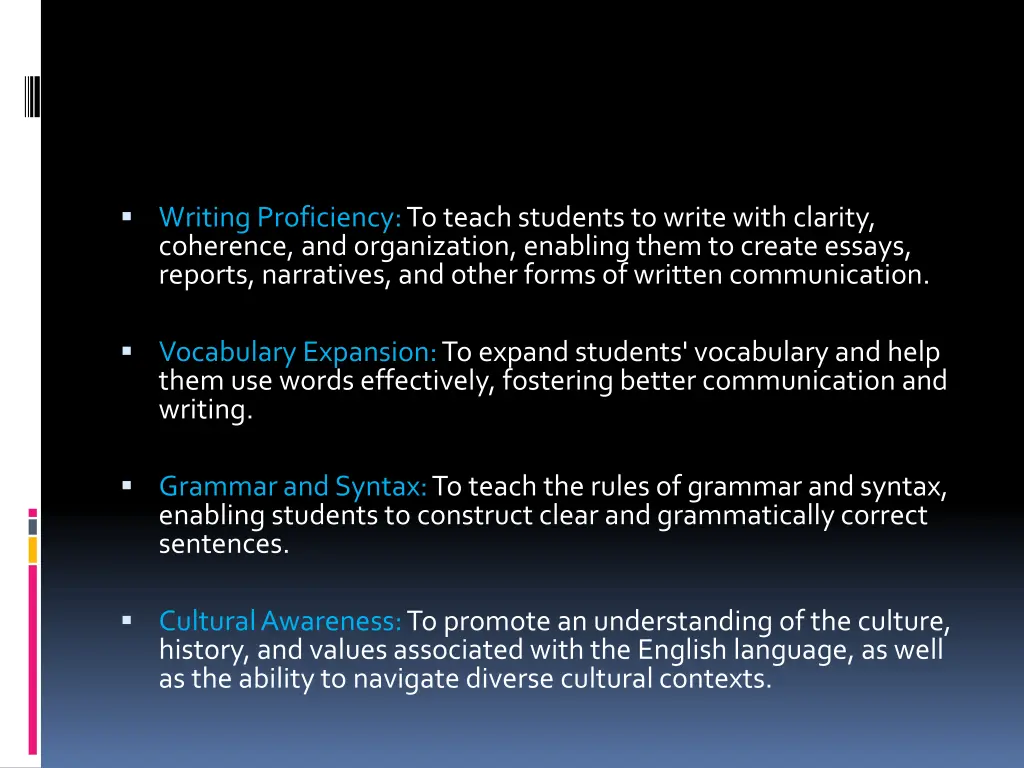 writing proficiency to teach students to write