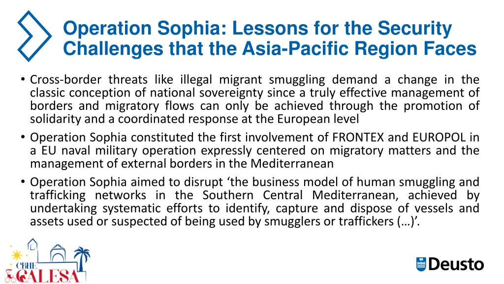 operation sophia lessons for the security