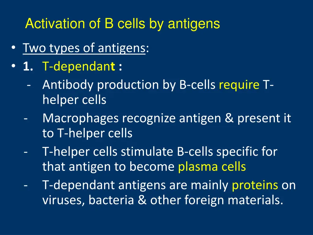 activation of b cells by antigens