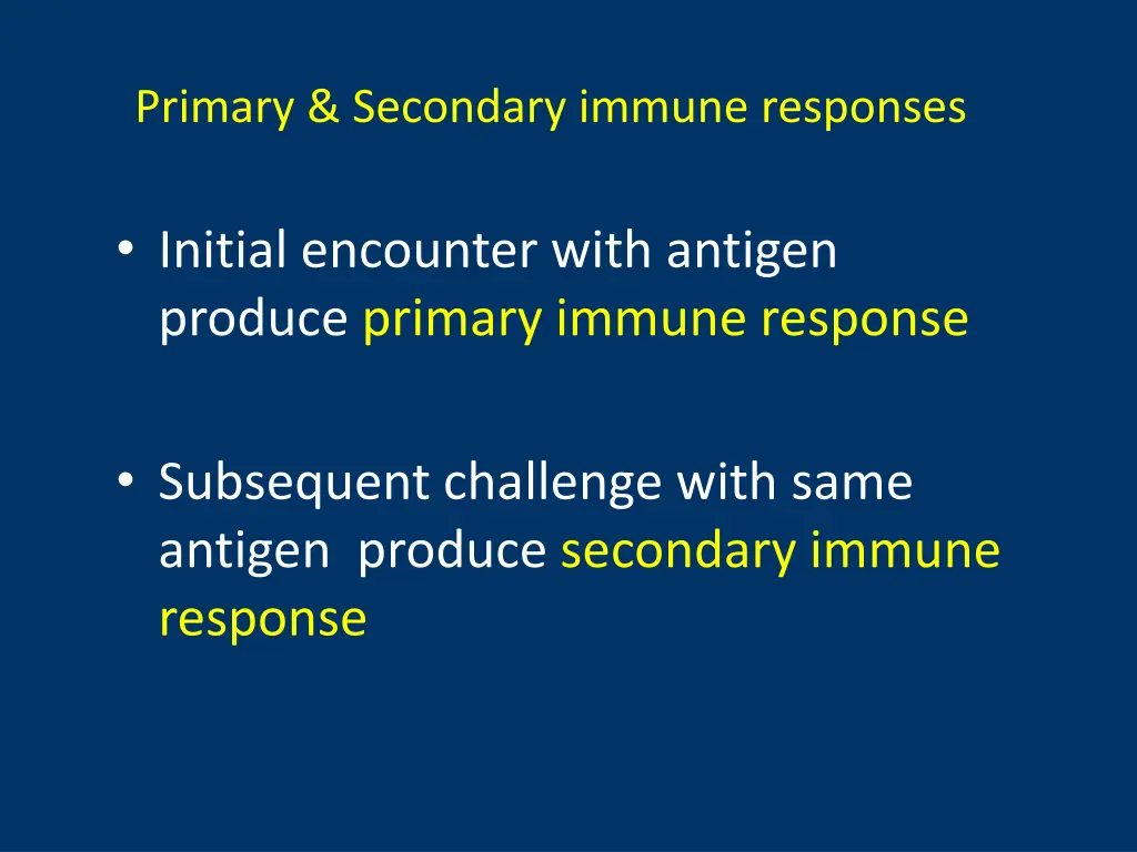 primary secondary immune responses