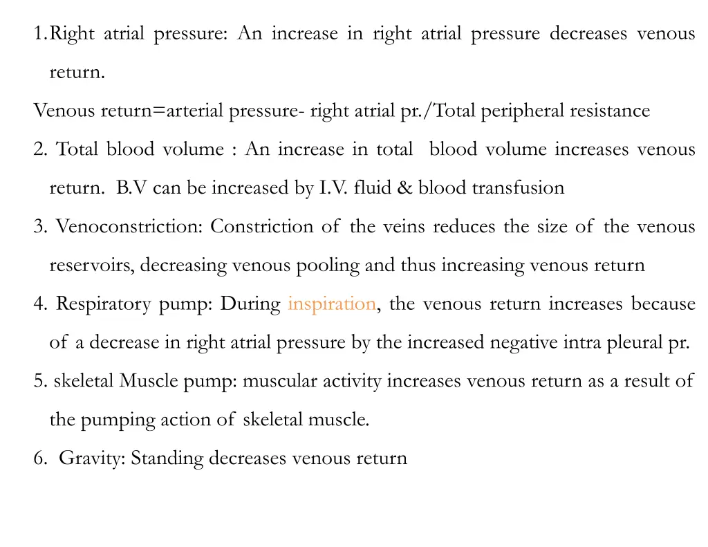 1 right atrial pressure an increase in right