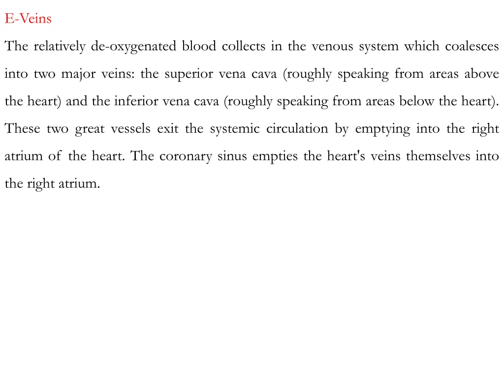 e veins