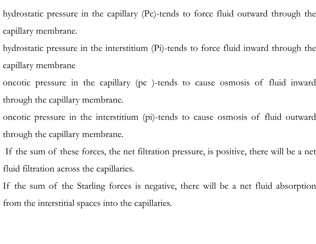 hydrostatic pressure in the capillary pc tends