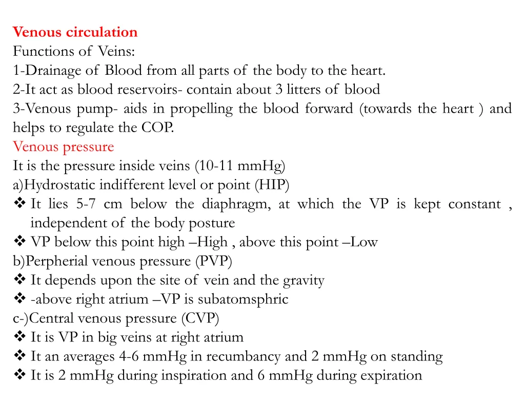 venous circulation functions of veins 1 drainage
