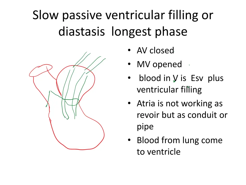 slow passive ventricular filling or diastasis