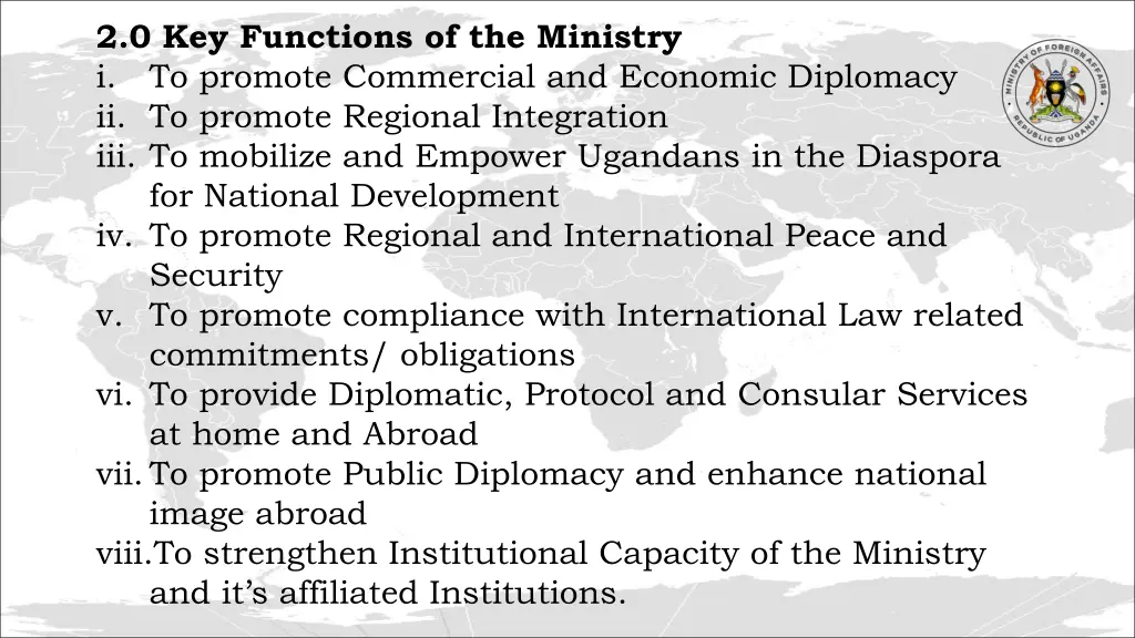 2 0 key functions of the ministry i to promote