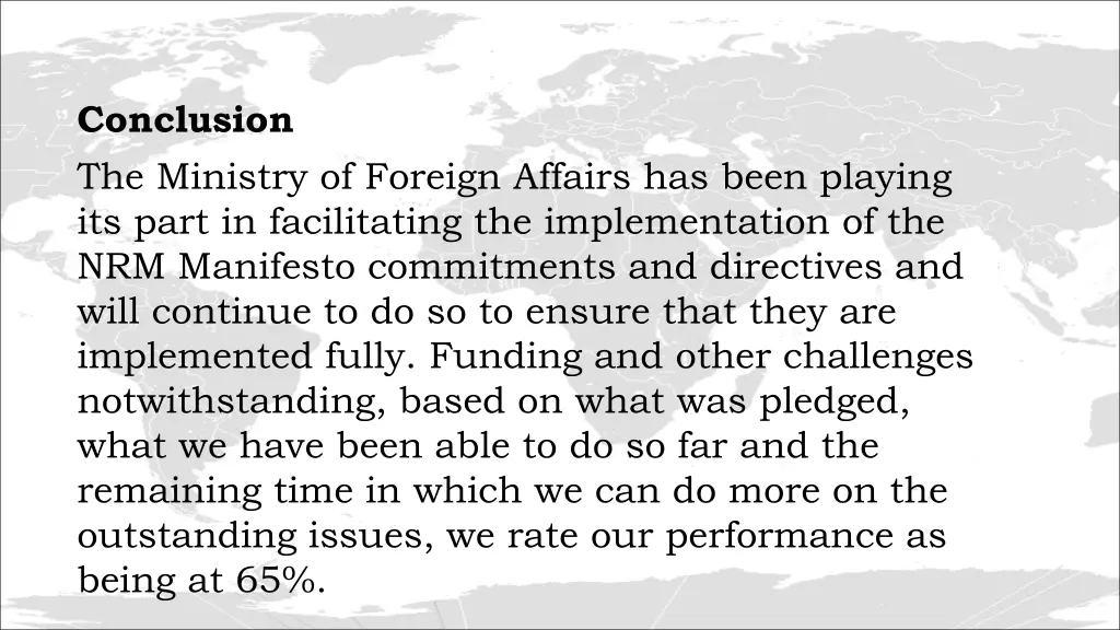 conclusion the ministry of foreign affairs
