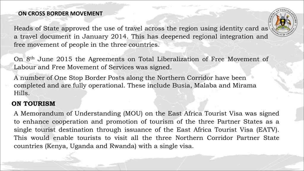 on cross border movement