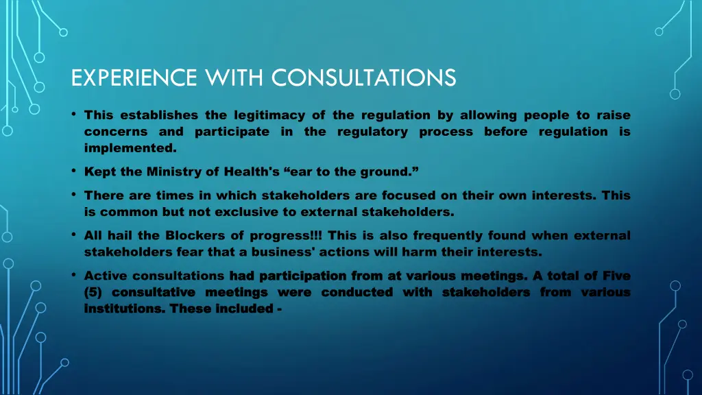 experience with consultations 1