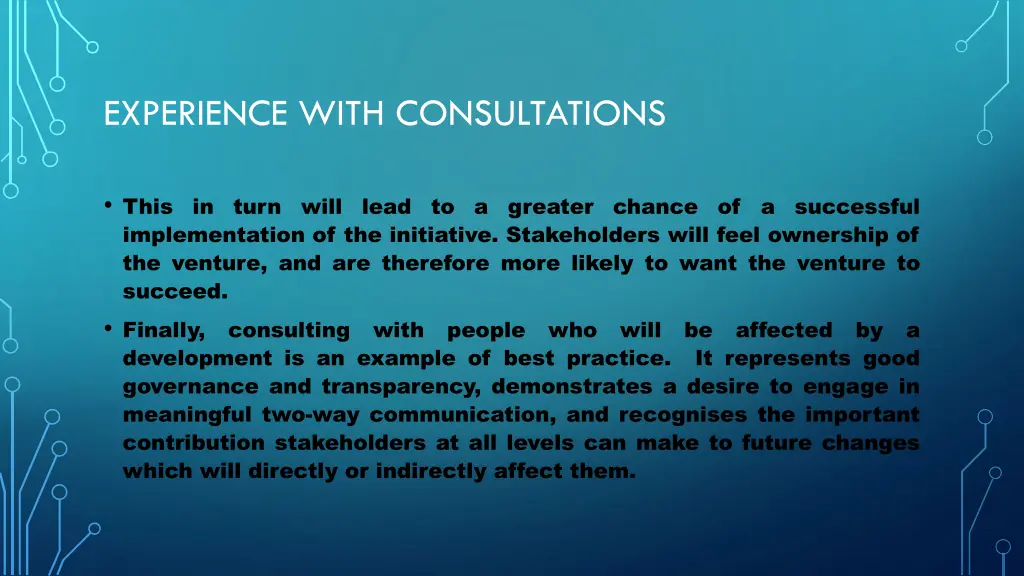 experience with consultations 2