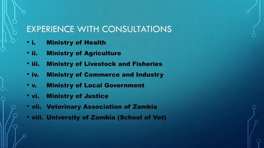 experience with consultations i ministry