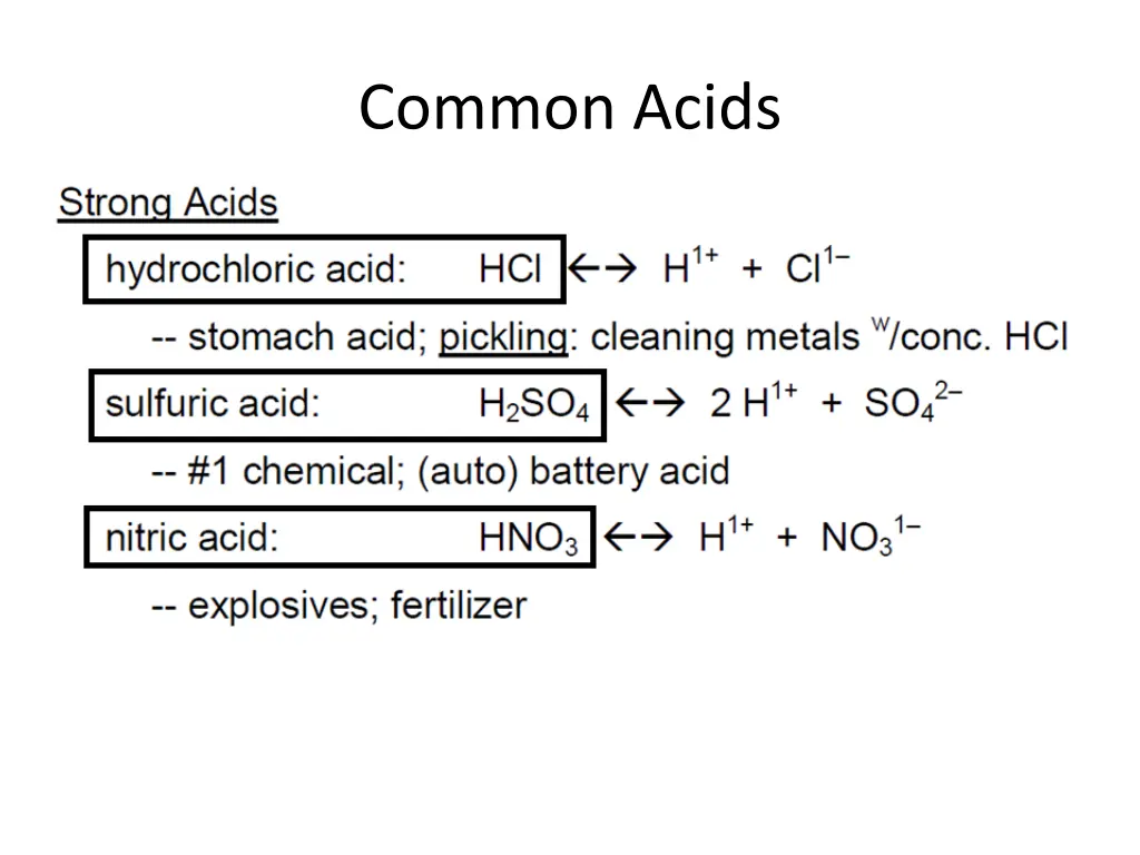 common acids