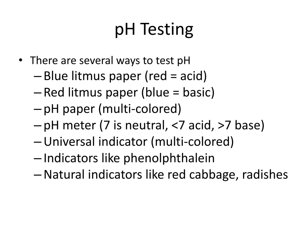 ph testing