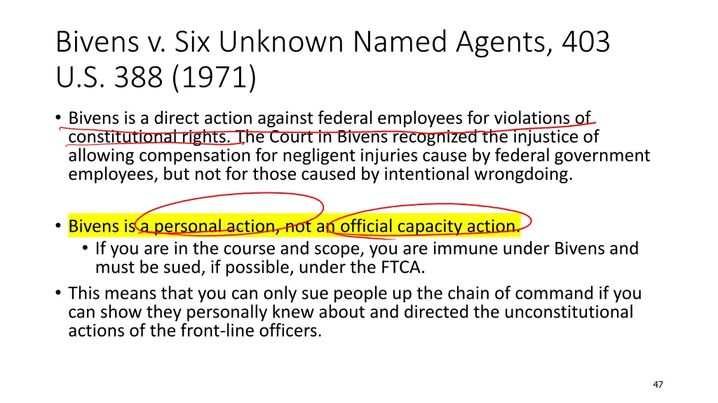 bivens v six unknown named agents 403 u s 388 1971