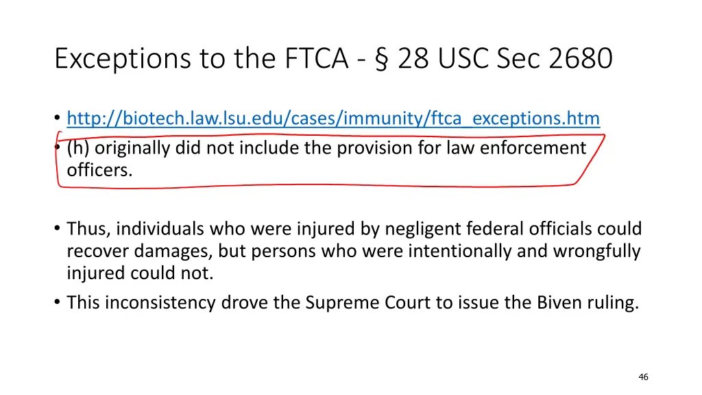 exceptions to the ftca 28 usc sec 2680