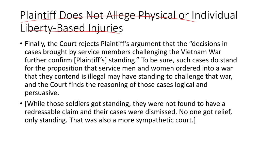 plaintiff does not allege physical or individual