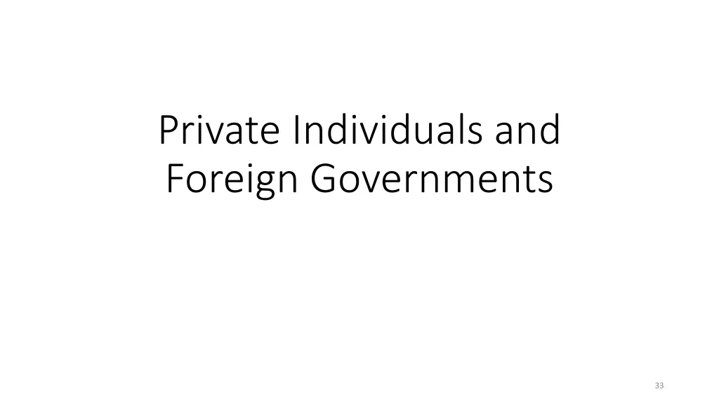 private individuals and foreign governments