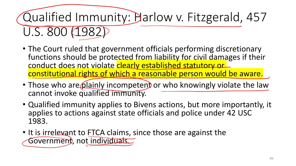 qualified immunity harlow v fitzgerald