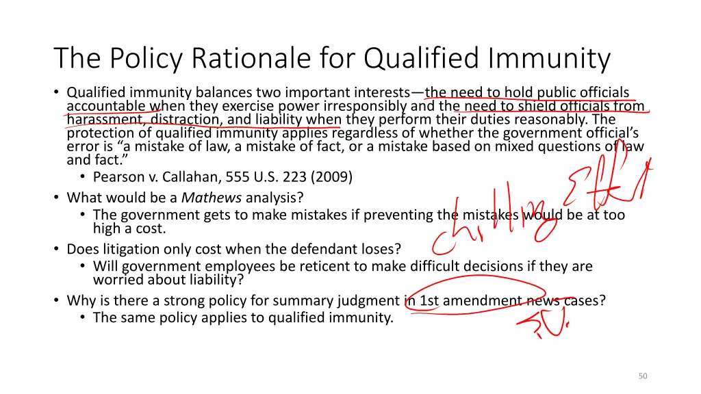the policy rationale for qualified immunity