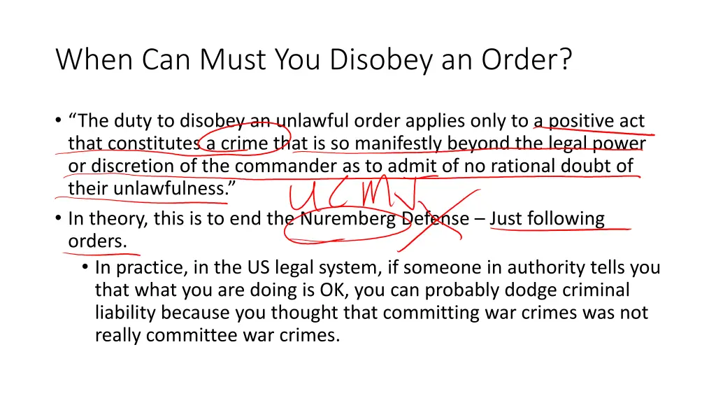 when can must you disobey an order