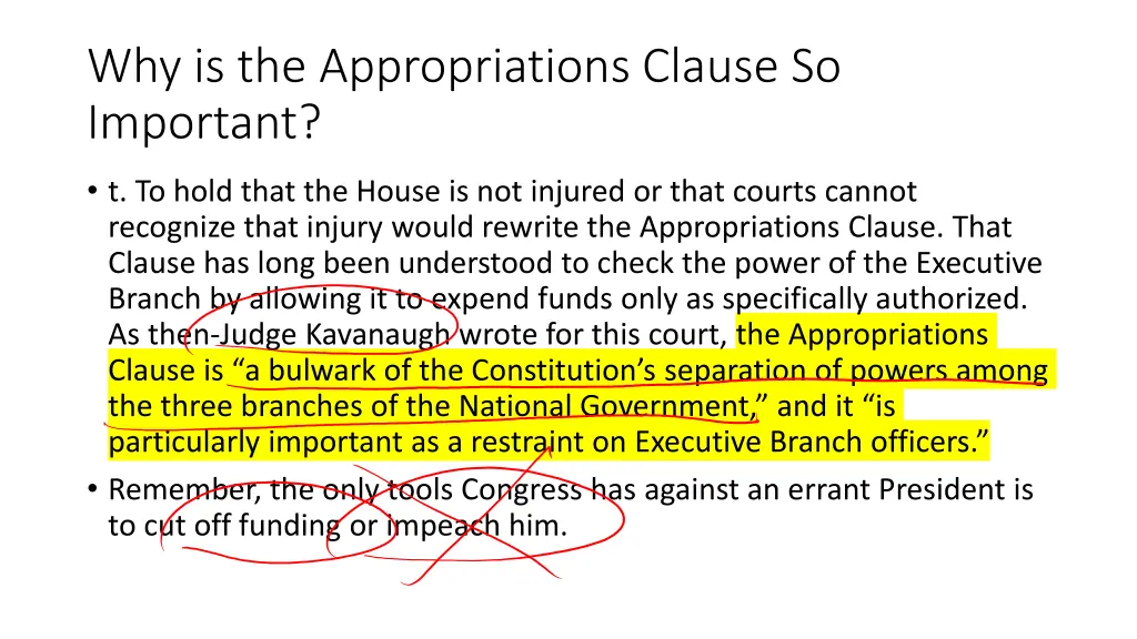 why is the appropriations clause so important