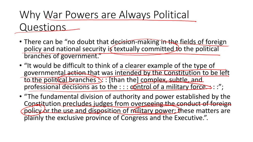 why war powers are always political questions