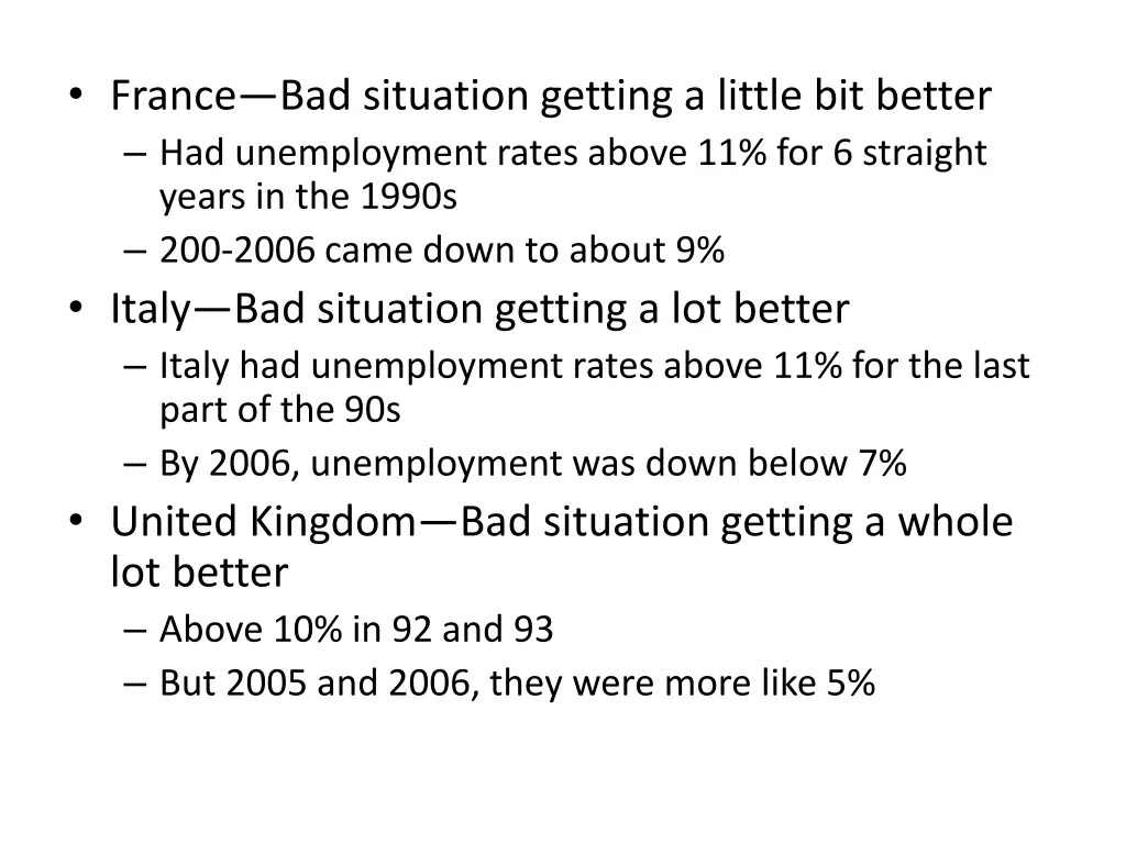 france bad situation getting a little bit better
