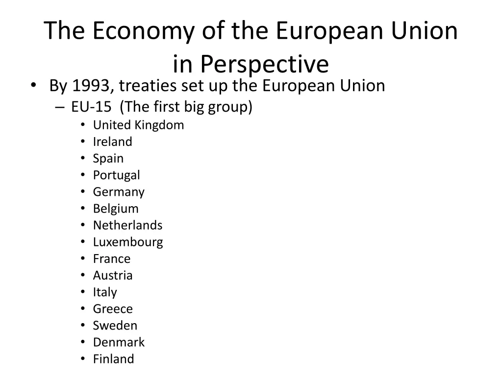 the economy of the european union in perspective