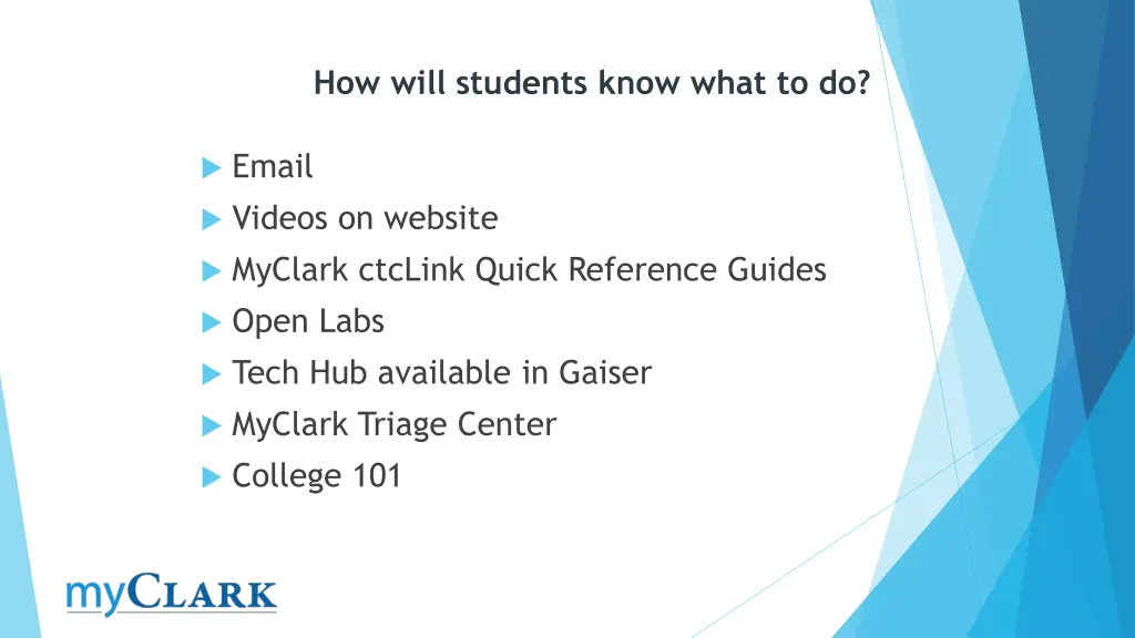 how will students know what to do
