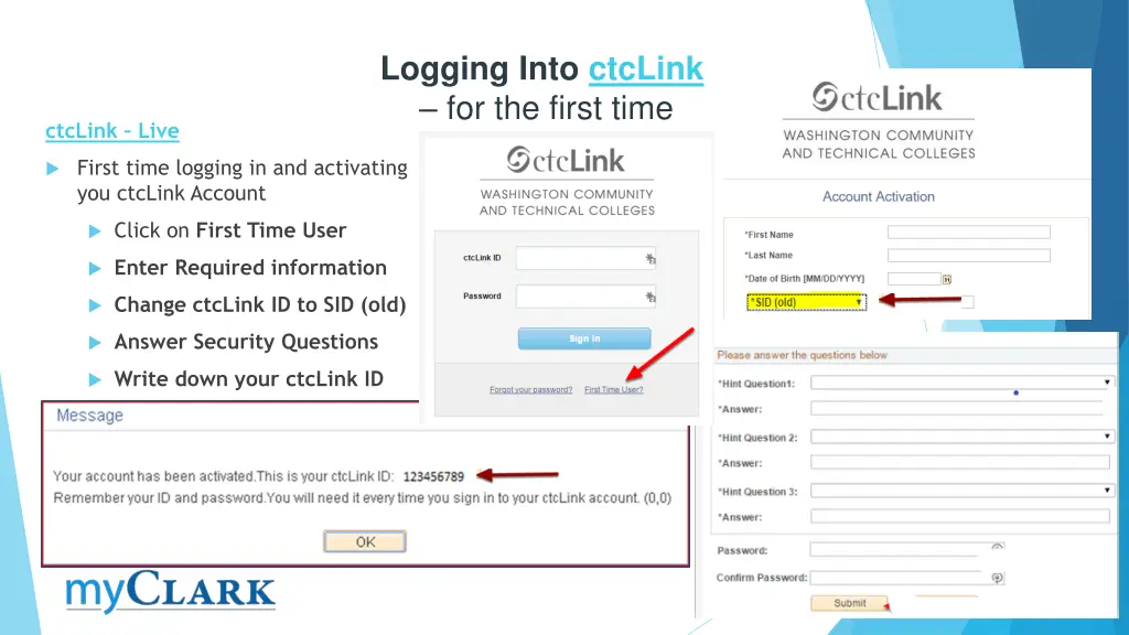 logging into ctclink for the first time