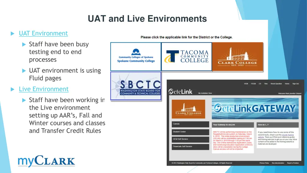 uat and live environments