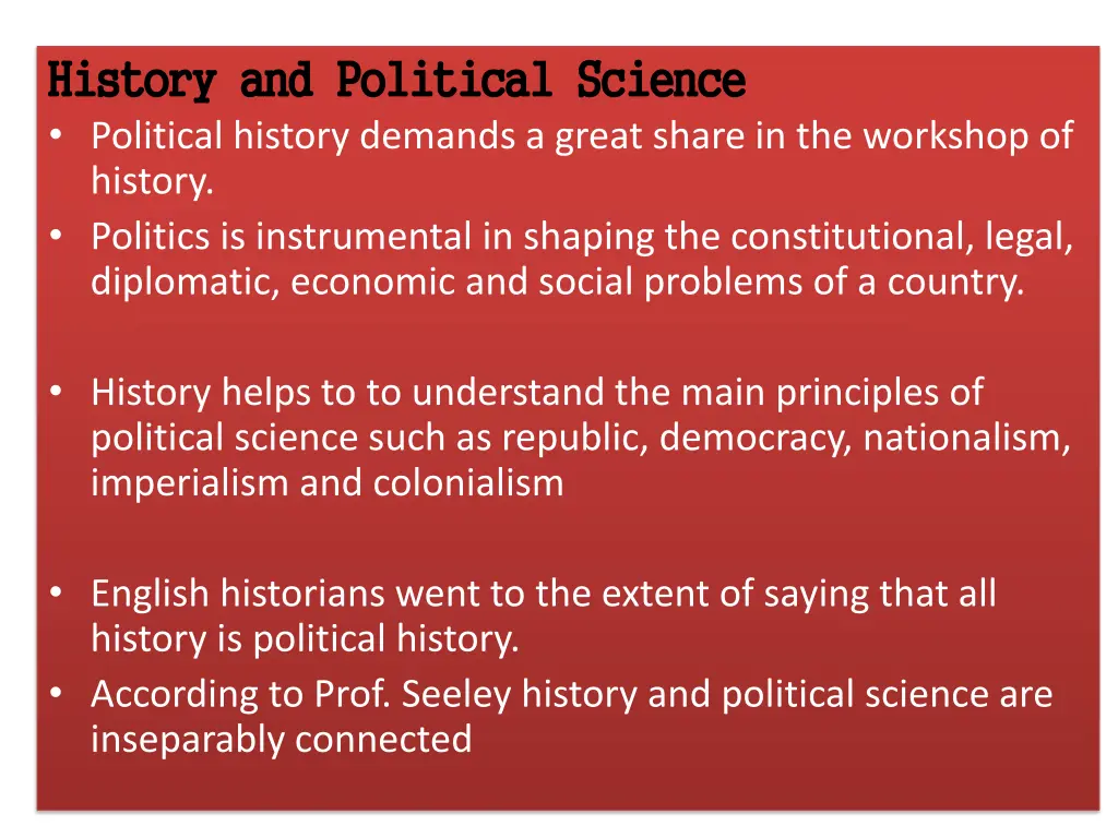 history and political science history
